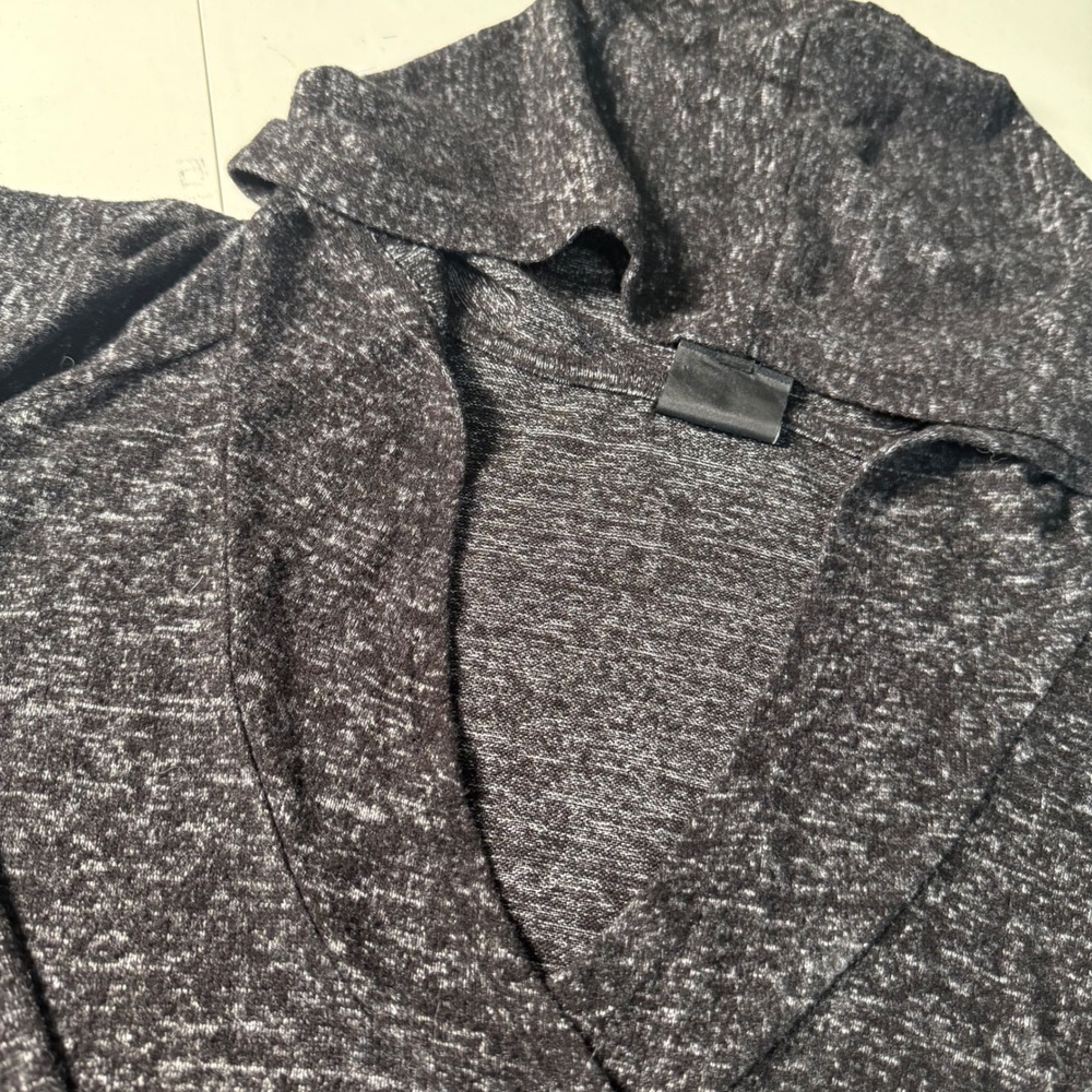 Bobeau Womens 3X Charcoal Gray Marl Knit V-Neck Hooded Tunic Sweater XT1K8V